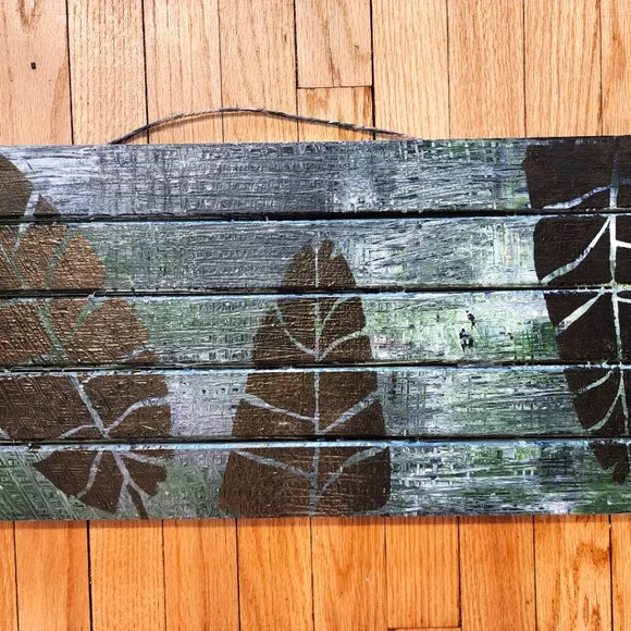 HANDCRAFTED Wood Contemporary Wall Decor Artwork HANDPAINTED Painting Jungle Art - Picture 8 of 16